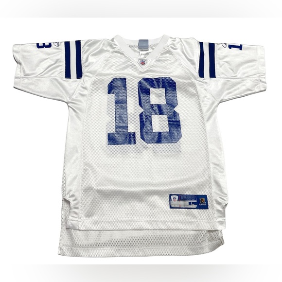 Peyton Manning Indianapolis Colts White Reebok Jersey Size Youth Large 2000s - Picture 1 of 7